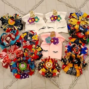 Girls hair bows bundle 14 bows